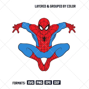Spiderman SVG, archivo de corte SVG en capas para Cricut y Silhouette, descarga digital