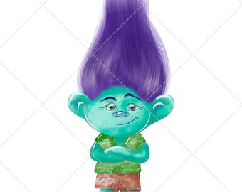 Trolls de rama, imágenes prediseñadas PNG, ilustración dibujada a mano en acuarela, descarga digital