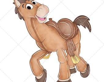 Bullseye Toy Story Clipart PNG, Aquarell handgezeichnete Illustration, digitaler Download