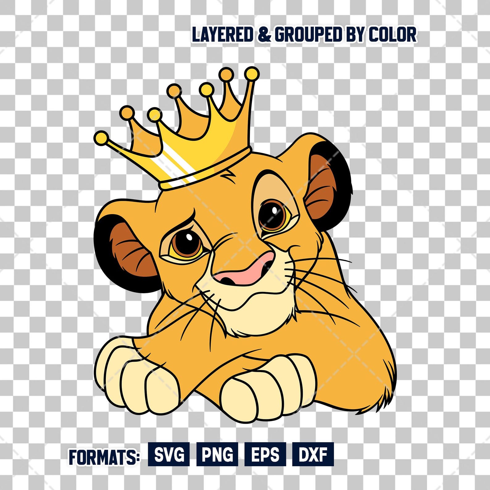 Simba Vector File Simba SVG, Layered SVG Cut File for Cricut & Silhouette, Digital ...