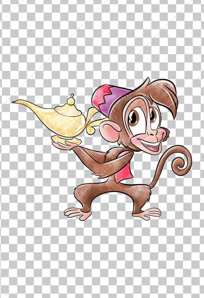 Abu Aladdin Clipart PNG Watercolor Hand Drawn Illustration Digital 