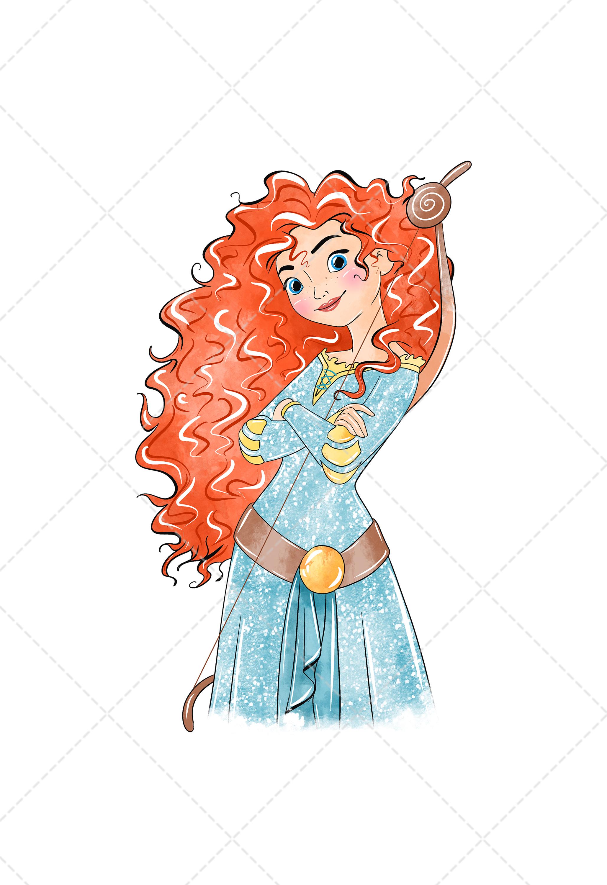 Merida Clipart PNG, Watercolor Hand Drawn Illustration, Digital ...
