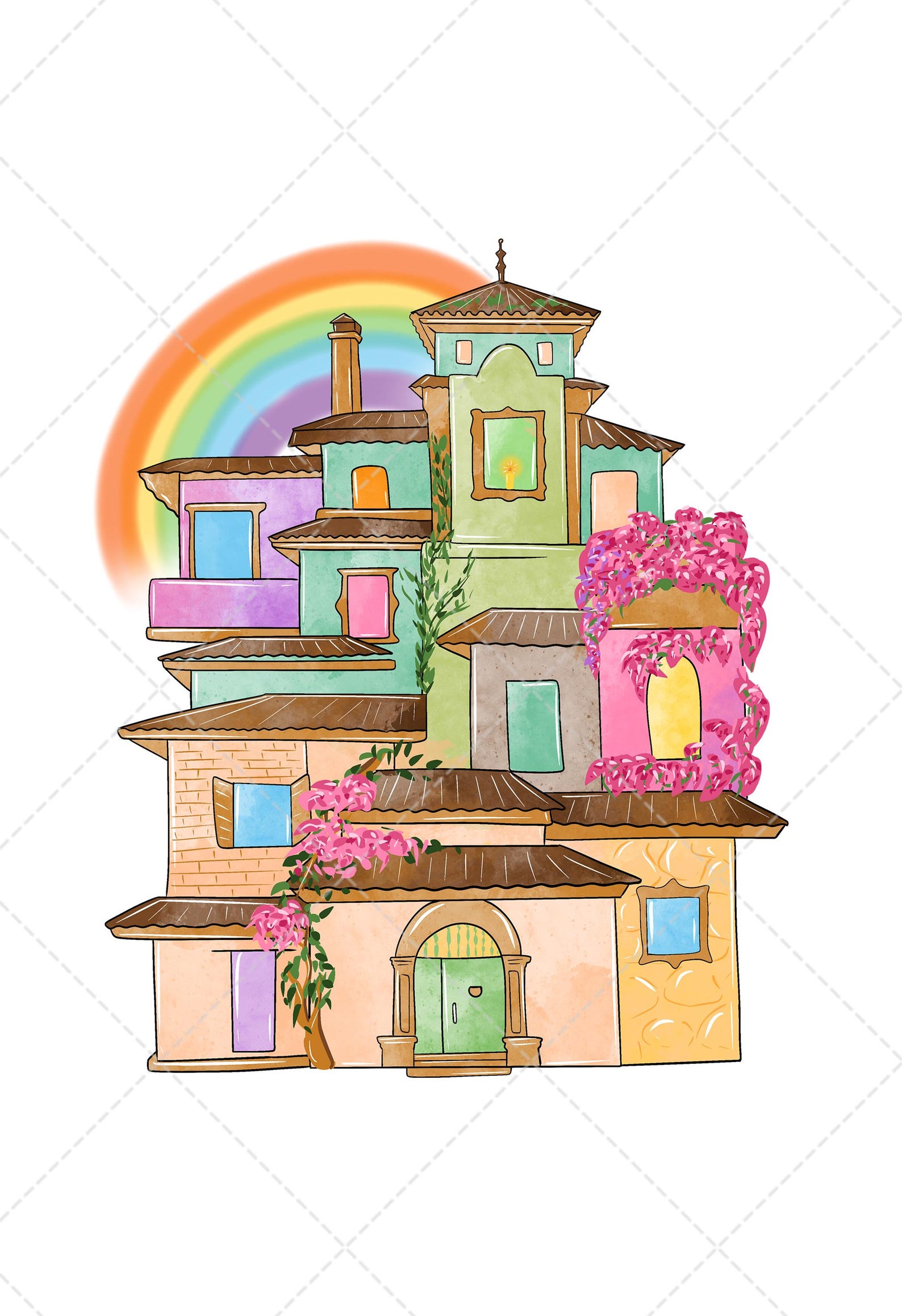 Encanto House Clipart PNG, Watercolor Hand Drawn Illustration, Digital ...