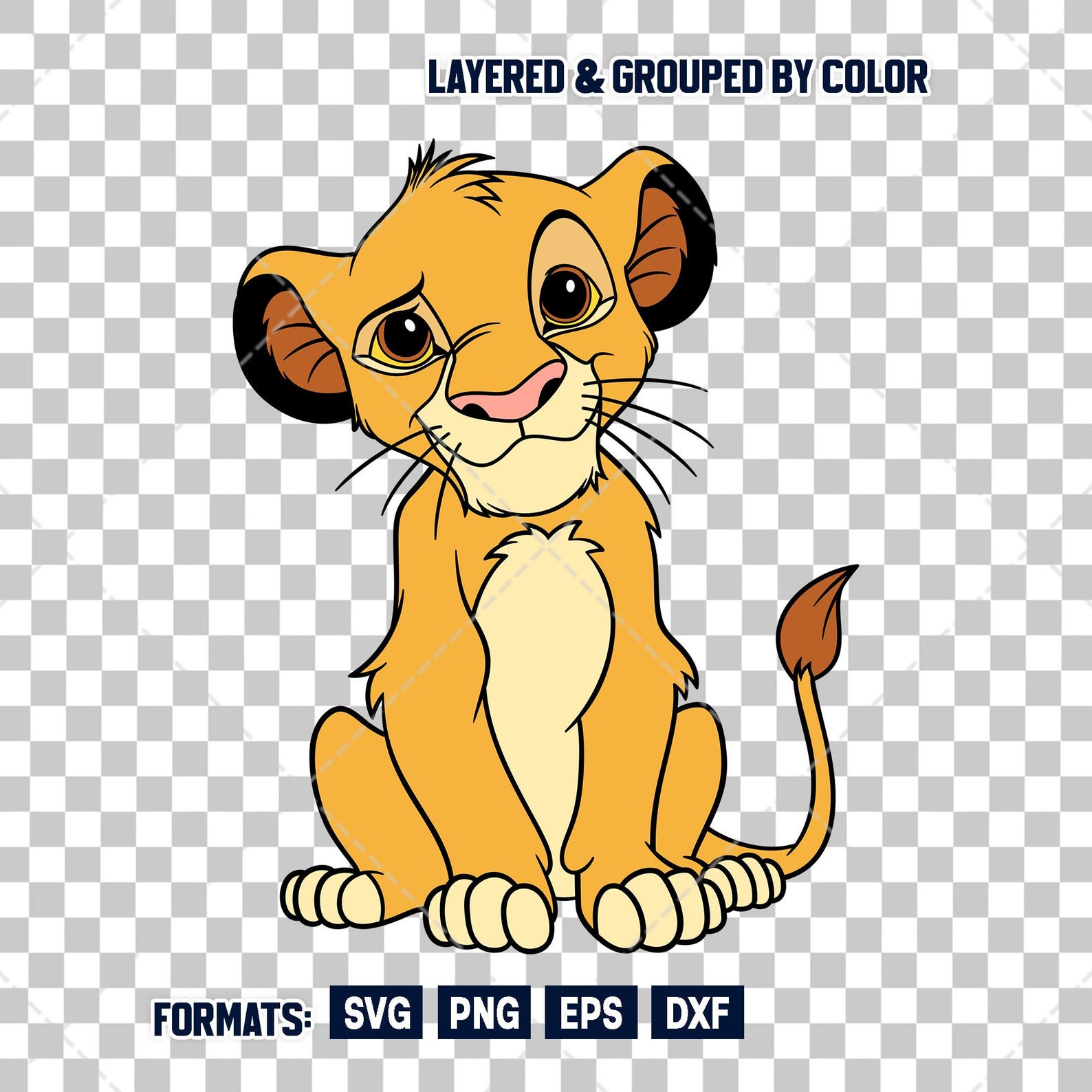 Simba Vector File Simba SVG, Layered SVG Cut File for Cricut & Silhouette, Digital ...