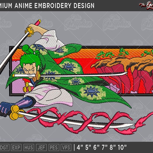 Premium Anime Embroidery Design Anime Inspired Machine Etsy