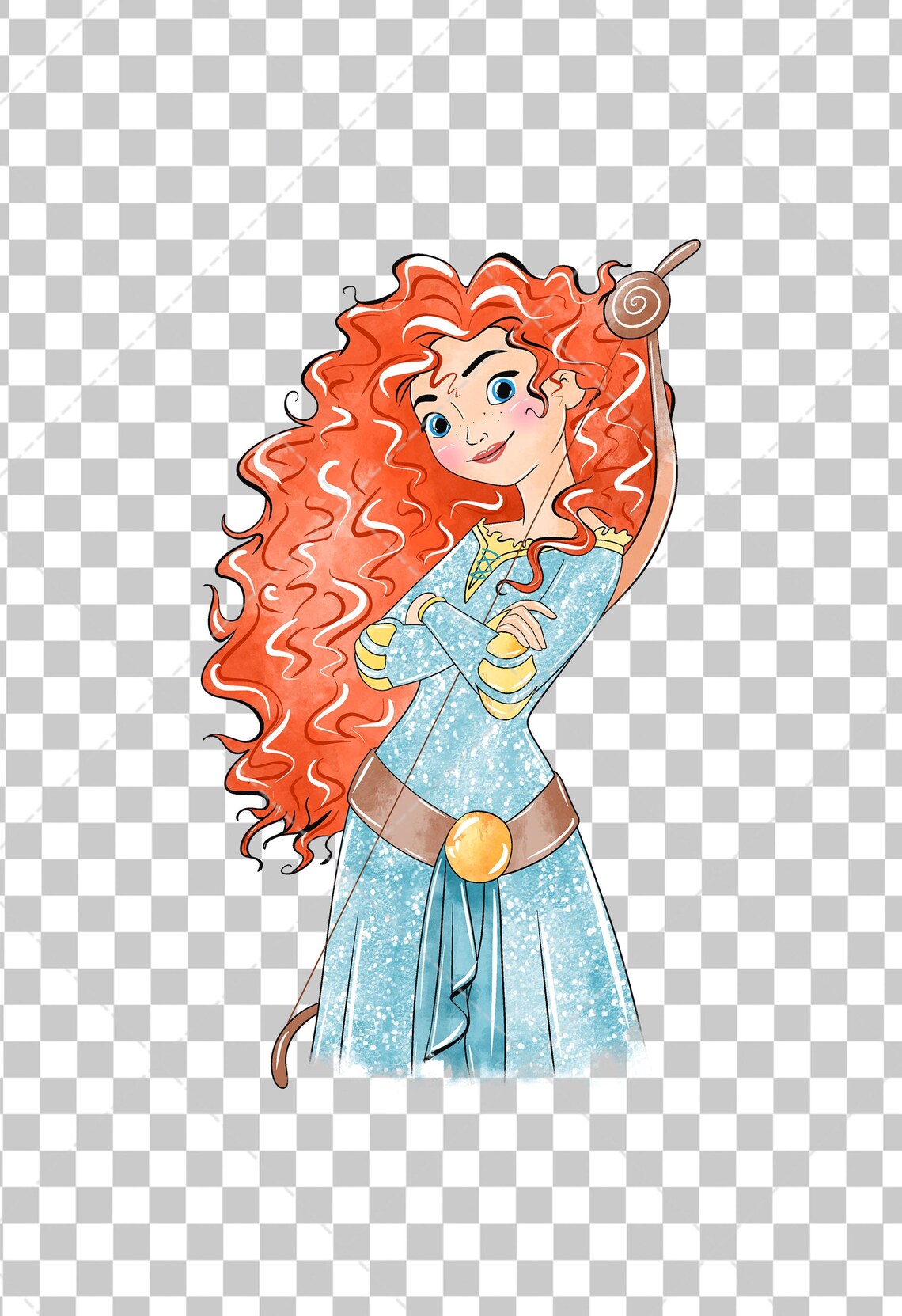 Merida Clipart PNG, Watercolor Hand Drawn Illustration, Digital ...