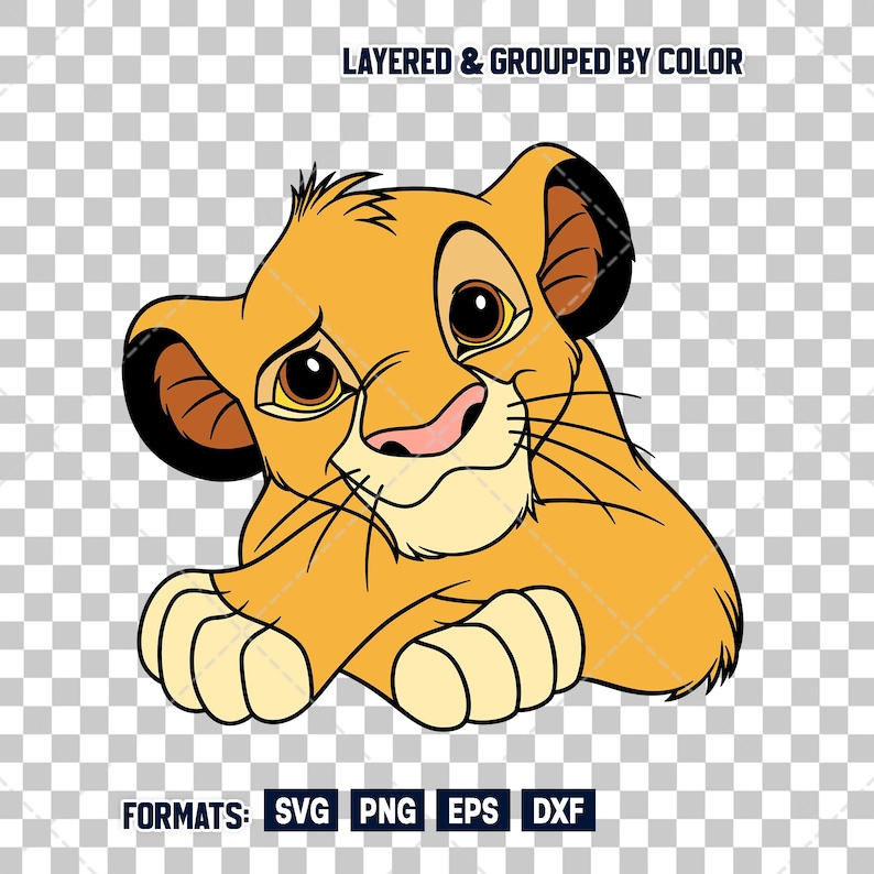 Simba Vector File Simba SVG, Layered SVG Cut File for Cricut & Silhouette, Digital ...