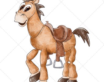 Bullseye Toy Story Clipart PNG, Ilustración dibujada a mano en acuarela, Descarga digital