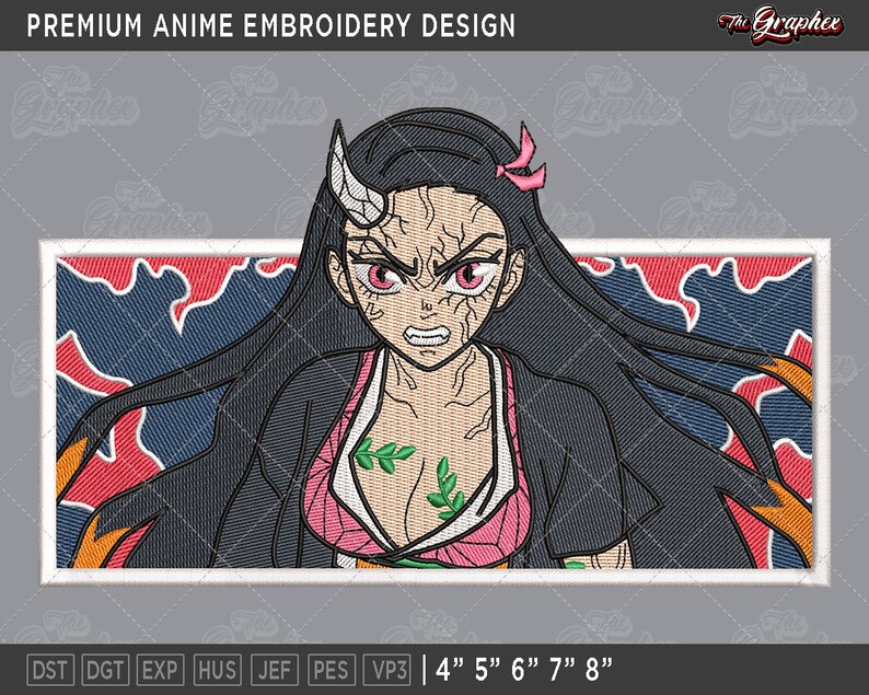 Premium Anime Embroidery Design Anime Inspired Machine Etsy