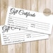 Printable Gift Certificate Template Gift Vouchers Photography NO COLOR ...