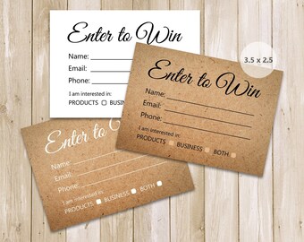 Printable Raffle Ticket Template Printable Door Prize Entry Form Enter to Win Giveaways Photography Enter to Win Cards Sweepstakes