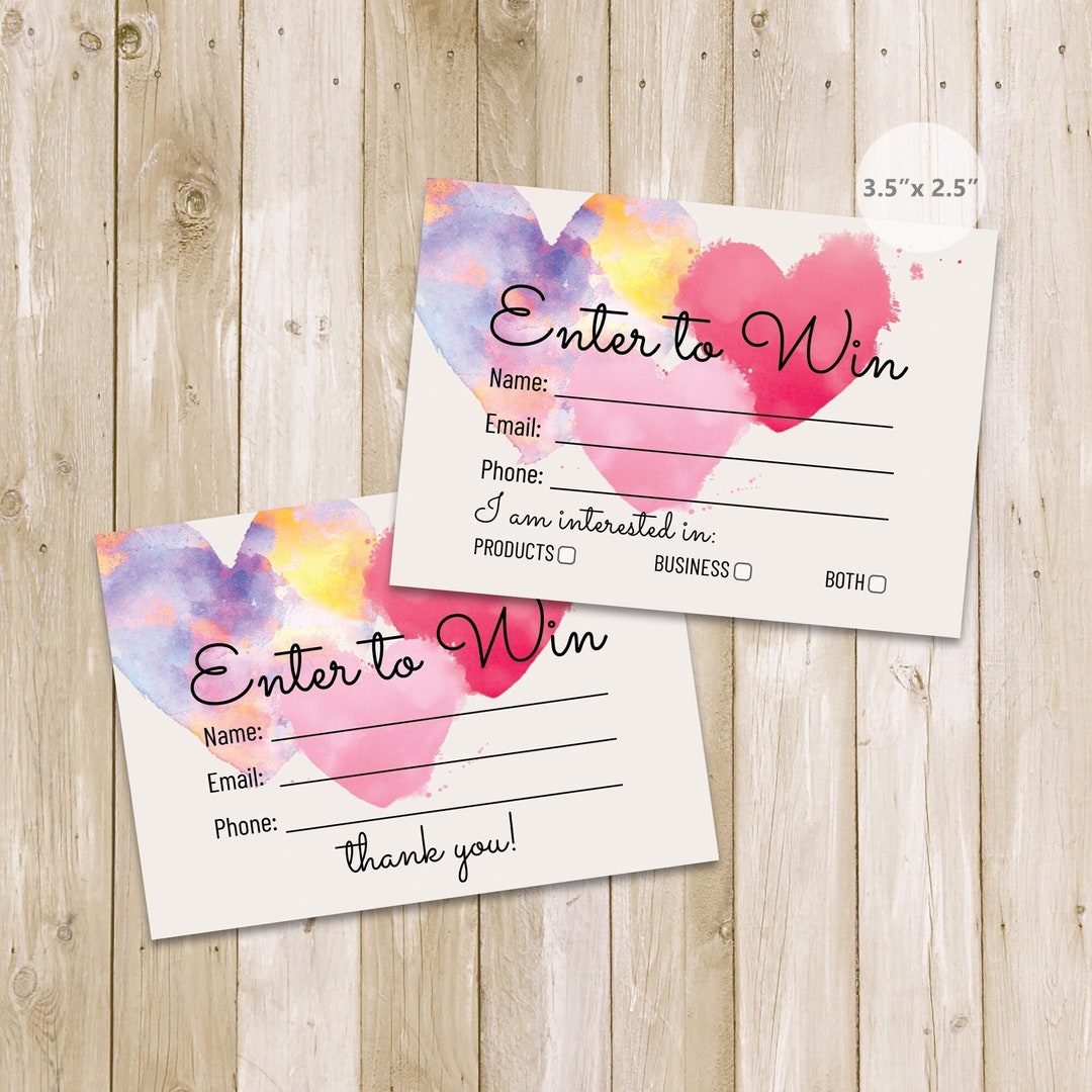 Printable Raffle Ticket Template Valentine's Day Hearts Giveaways ...