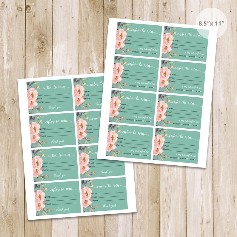 Printable Raffle Ticket Template Teal Boho Flower Sweepstakes Giveaways ...