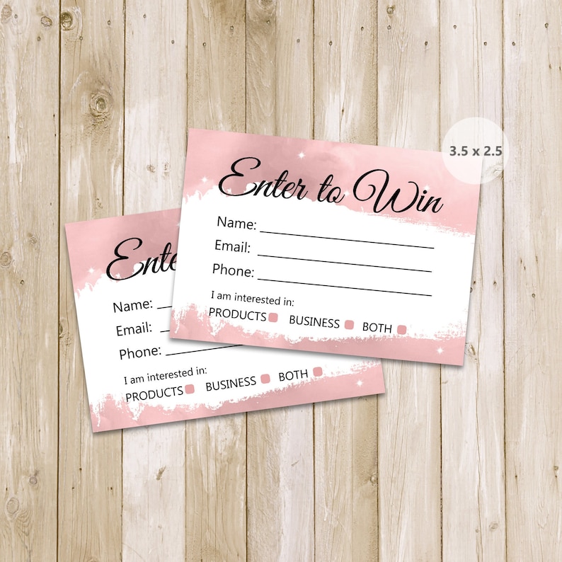 Printable Enter to Win Cards Printable Enter to Win Tickets - Etsy
