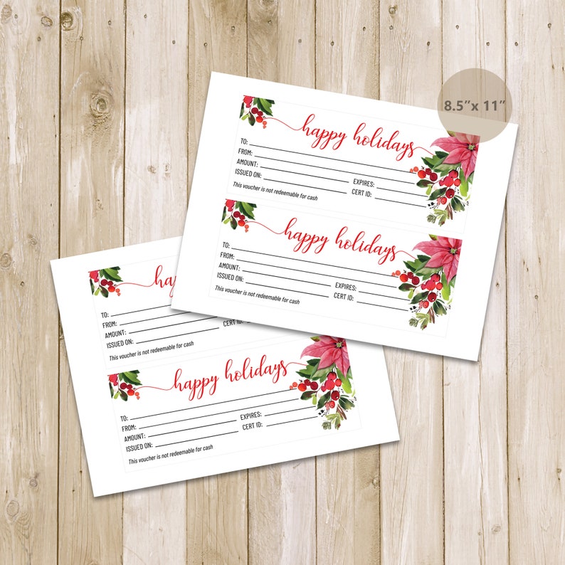 Printable Gift Certificate Template Gift Card Printable Gift - Etsy
