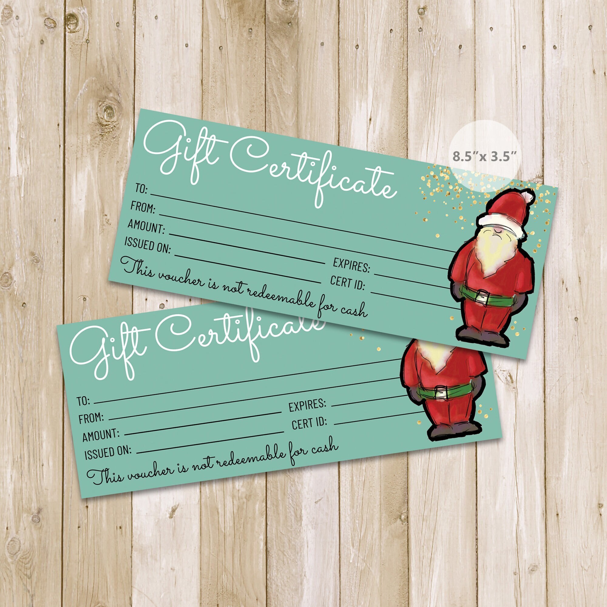 Printable Christmas Gift Certificate, Santa Gift Voucher, Gift