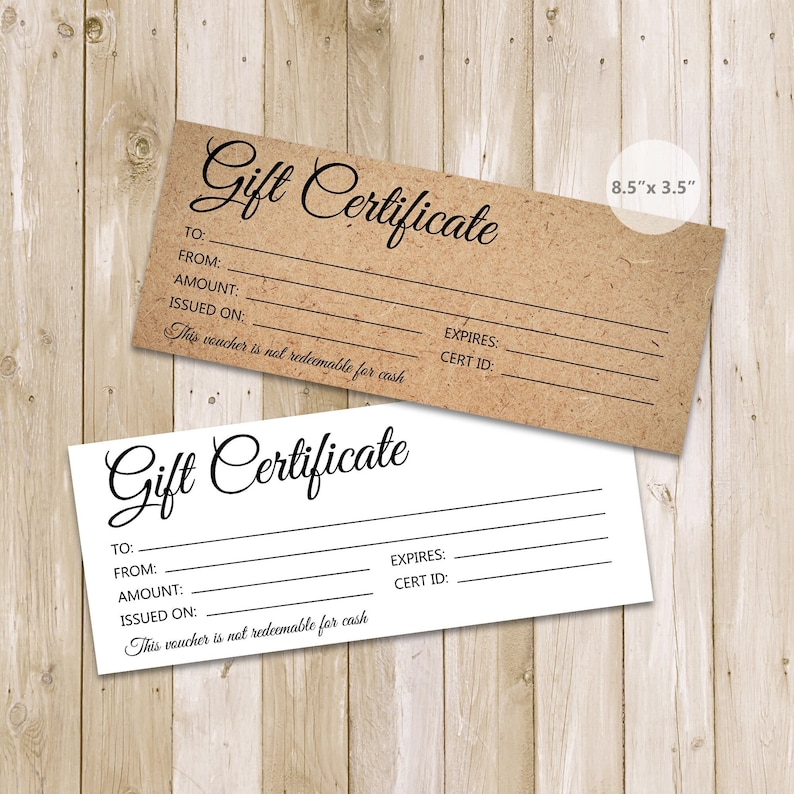Printable Gift Certificate Template Blank Gift Certificate Etsy Printable Gift Certificate Template Blank Gift Certificate Etsy
