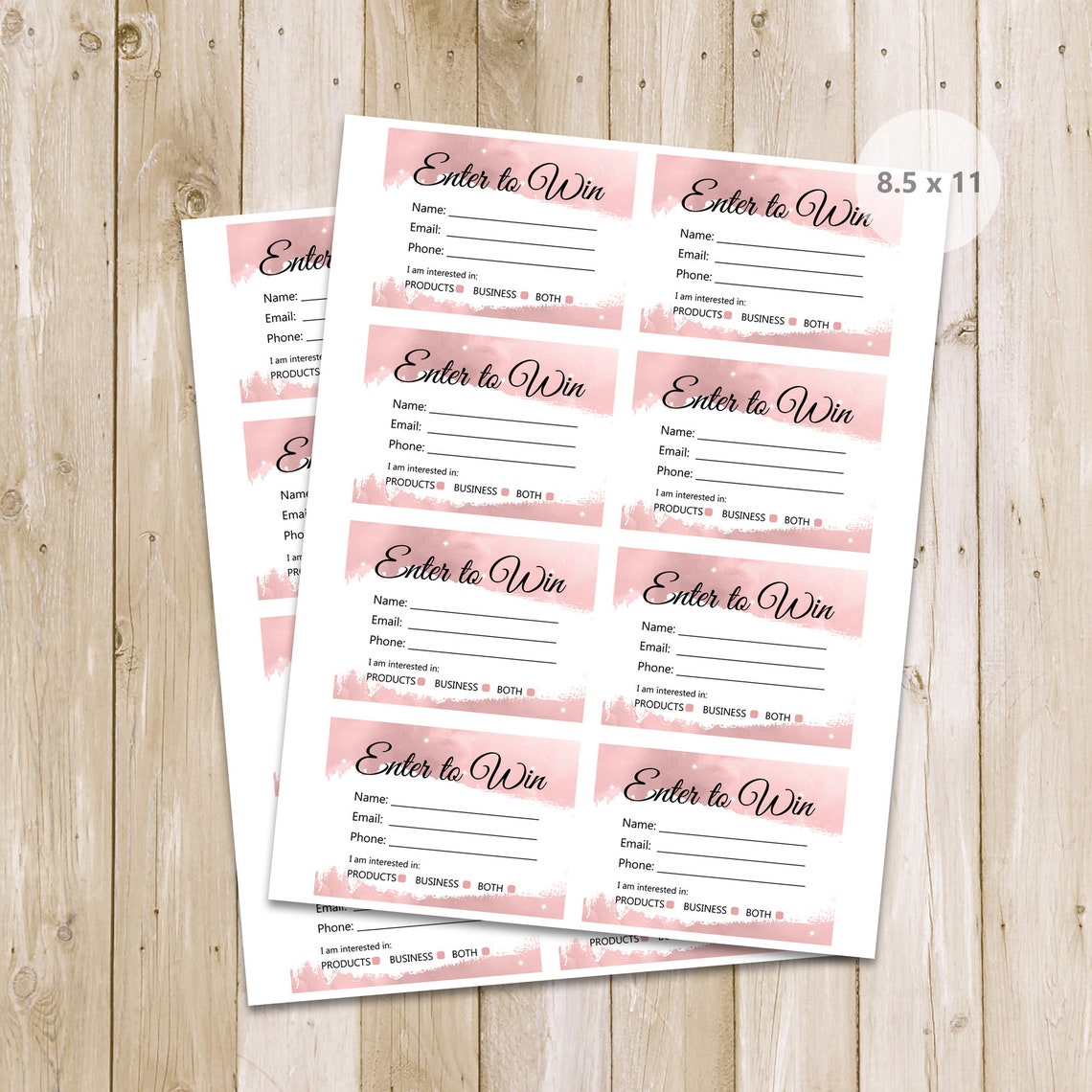 Printable Enter to Win Cards Printable Enter to Win Tickets - Etsy