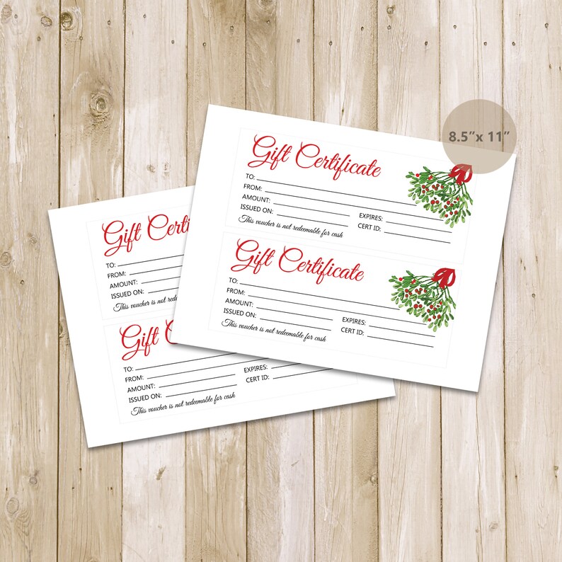Printable Gift Certificate Template Gift Card Printable Gift Etsy