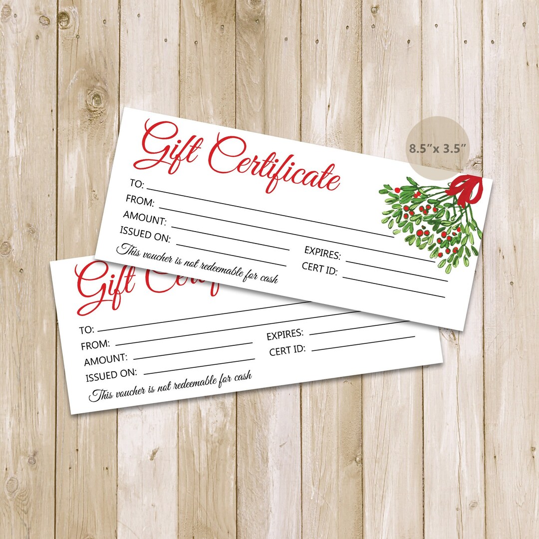 Printable Gift Certificate Template Gift Card Printable Gift - Etsy