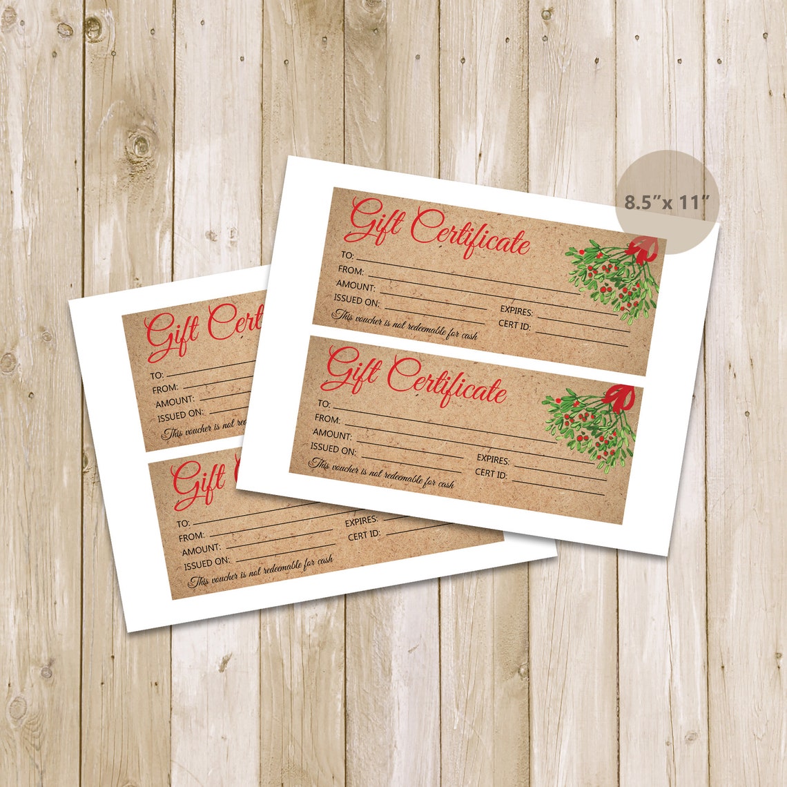 Printable Gift Certificate Template Gift Card Printable Gift - Etsy