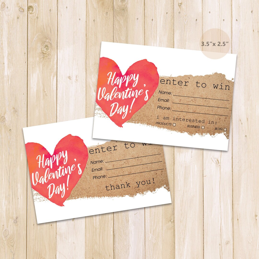 Plantilla imprimible para boleto de rifa Día de San Valentín Sorteo de ...