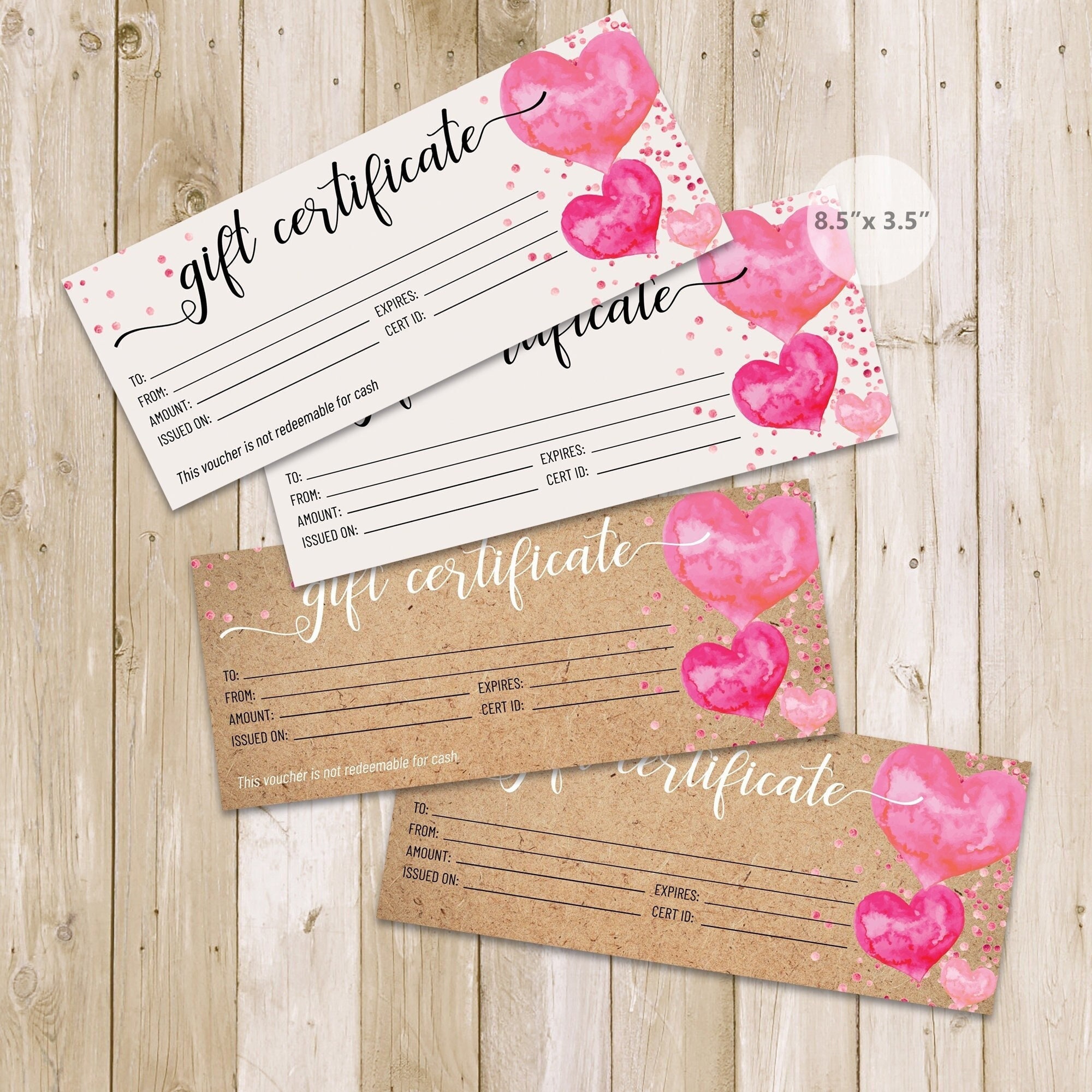 Valentine's Day Gift Card Template for Gift Certificate Printable ...