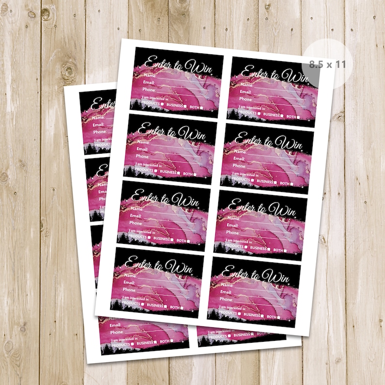 Printable Enter to Win Cards Printable Enter to Win Tickets - Etsy