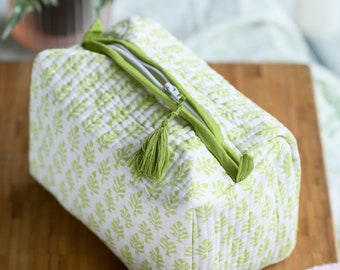 Cotton Toiletry bag | Quilted Washbag | Make-up Bag | Gift for Her | Christmas Gift |  Teacher&#39;s Gift | Bridesmaid Gift