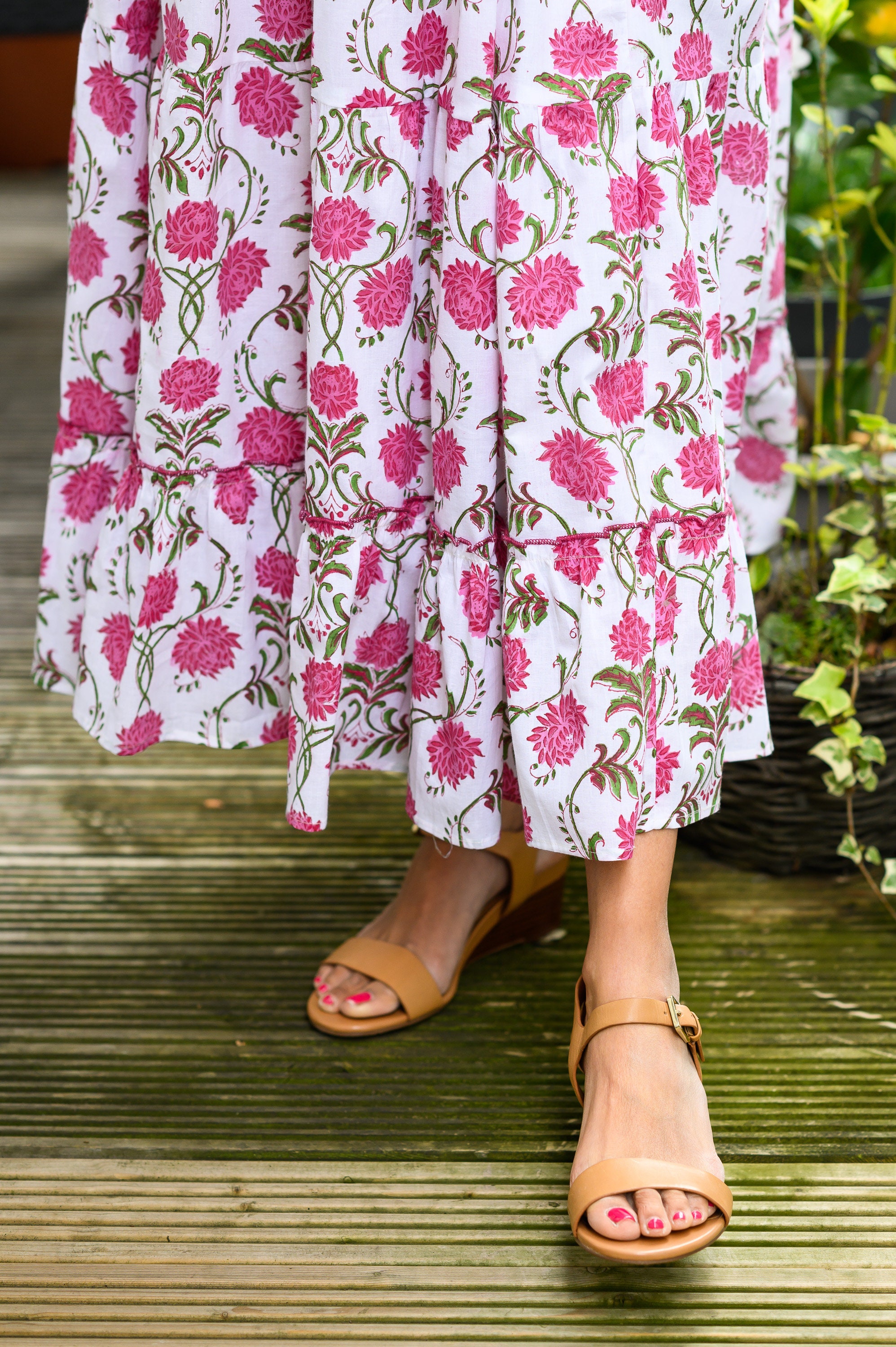 Block Print Cotton Dress, Long Summer Dress, Sleeveless Dress, Summer