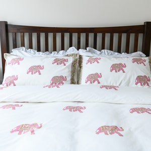 Block Print Duvet Set, Cotton Bedding, Indian Duvet, Comforter Cover Set, Duvet Set, Standard size pillow cases image 3