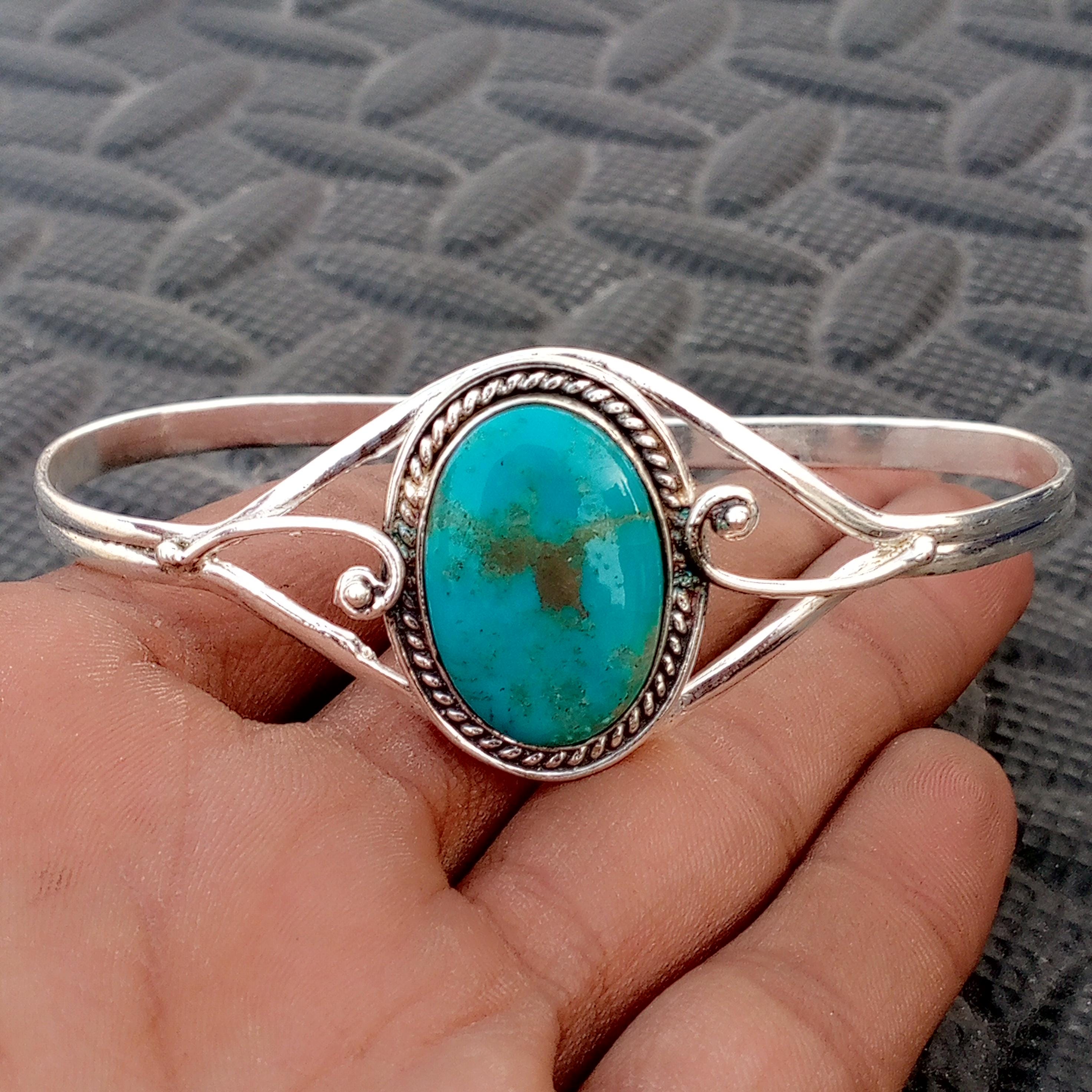 Turquoise Gemstone, Handmade Jewelry, 925 Sterling Silver