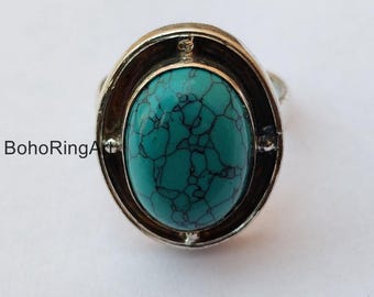 Anello fatto a mano in argento anello multi tormalina naturale pietra