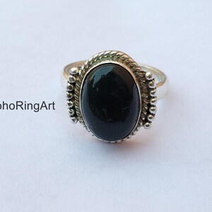 Statement Rings For Women, 925 Sterling Silver Ring, Handmade Ring, Anniversary Gift, Gift For Her, Birthday Gift, Black Onyx Gemstone Ring,