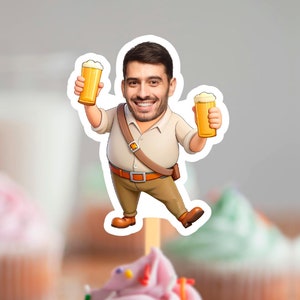 Cheers And Beers Cupcake Topper Cheers Design Printable Digital File, Personalised Cupcake Topper, Cupcake Topper Digital Download