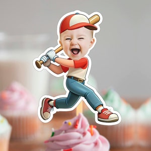 Softball Player Cupcake Topper Softball Design Printable Digital File, Personalised Cupcake Topper, Funny Cupcake Topper Digital Download