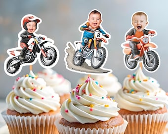 Dirt Bike Custom Cupcake Topper Dirt Bike Design Printable Digital File, Personalised Cupcake Topper, Funny Cupcake Topper Digital Download