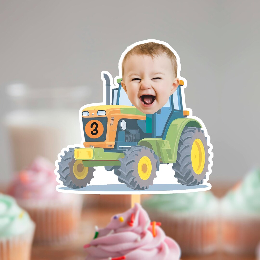 Funny Tractor Custom Cupcake Topper Tractor Design Printable Digital ...