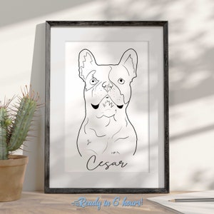 Custom Pet Portrait, Custom one line drawing, One line pet portrait, Custom gift, Digital Illustration, Pet portrait drawing