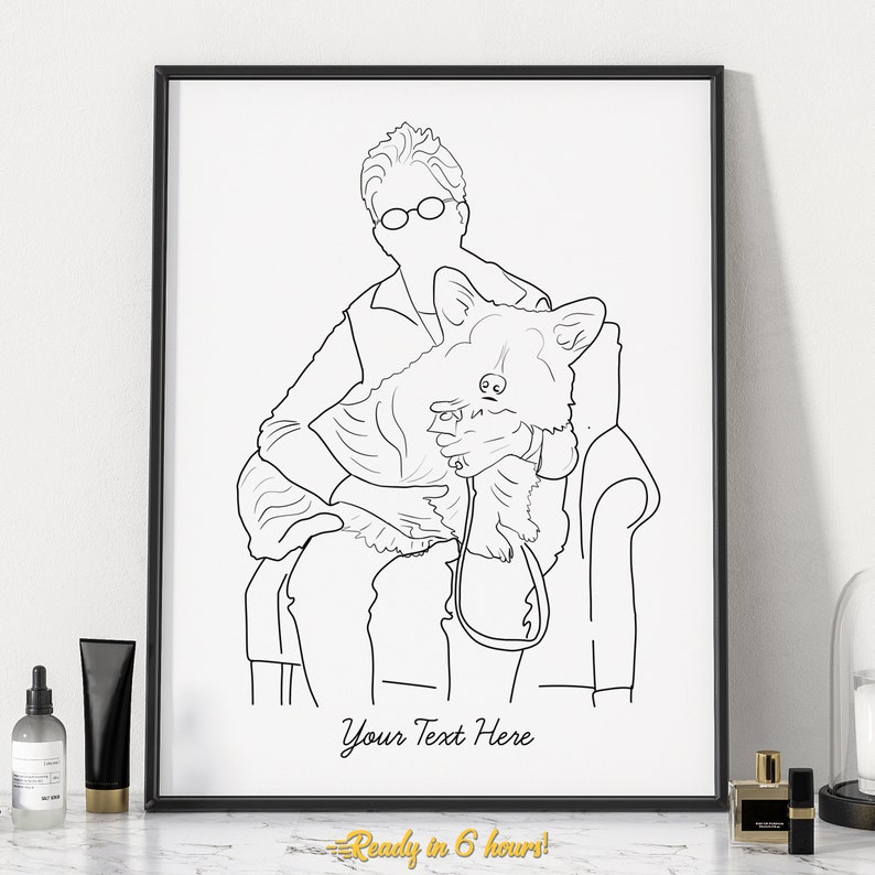 Unique Gift Custom Line Drawing, Gift For boyfriend, First Anniversary Gift, Faceless One Line Drawing, Personalized Wedding Gift image 5