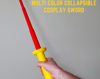 Multicolour Collapsible Cosplay Sword, 3D Printed Costume Prop