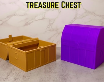 Cofre del tesoro pirata impreso en 3D, caja de almacenamiento única