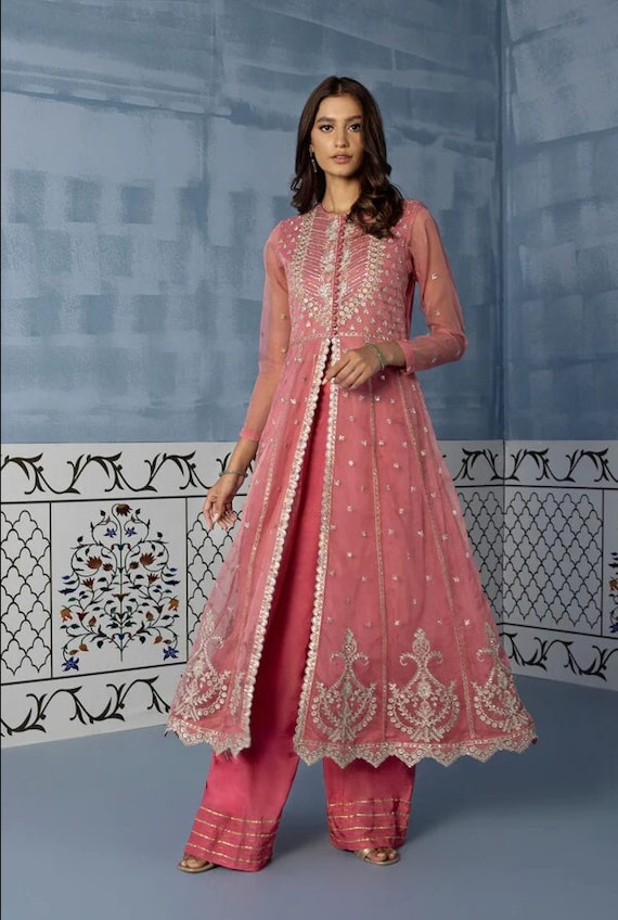 Embroidered Organza Pishwas | Sapphire | Pakistan | Blended Organza | Embroided Embroidered Organza Pishwas | Sapphire | Pakistan | Blended Organza | Embroided