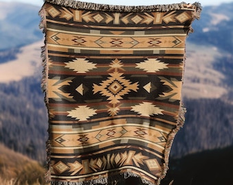 Woven Blanket Native Throw Blanket Southwestern Aztec Rug Throw