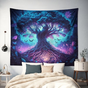 Tree of Life Pandora Tapestry | Avatar Tree of Souls Tapestry | Avatar Movie Inspired Wall Art Decor - for kids room dorm room bedroom gifts