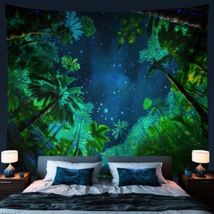 Pandora Dschungel Nachthimmel Wald Wandbehang | "Avatar Film inspirierte Wandbehang - für Kinderzimmer ""Wohnheim Schlafzimmer"" Magisches Wohnkultur Geschenk."
