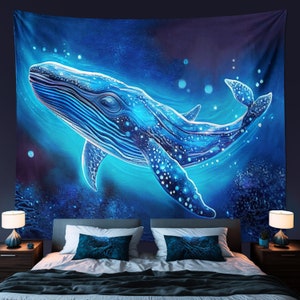 Tulkun アバター クジラ タペストリー | 海の波 壁掛けアート - リビング 子供部屋 寮 パンドラ風 子供部屋 装飾 ギフト