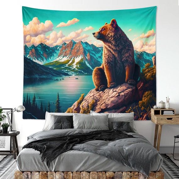 Bear tapestry wall hanging sale