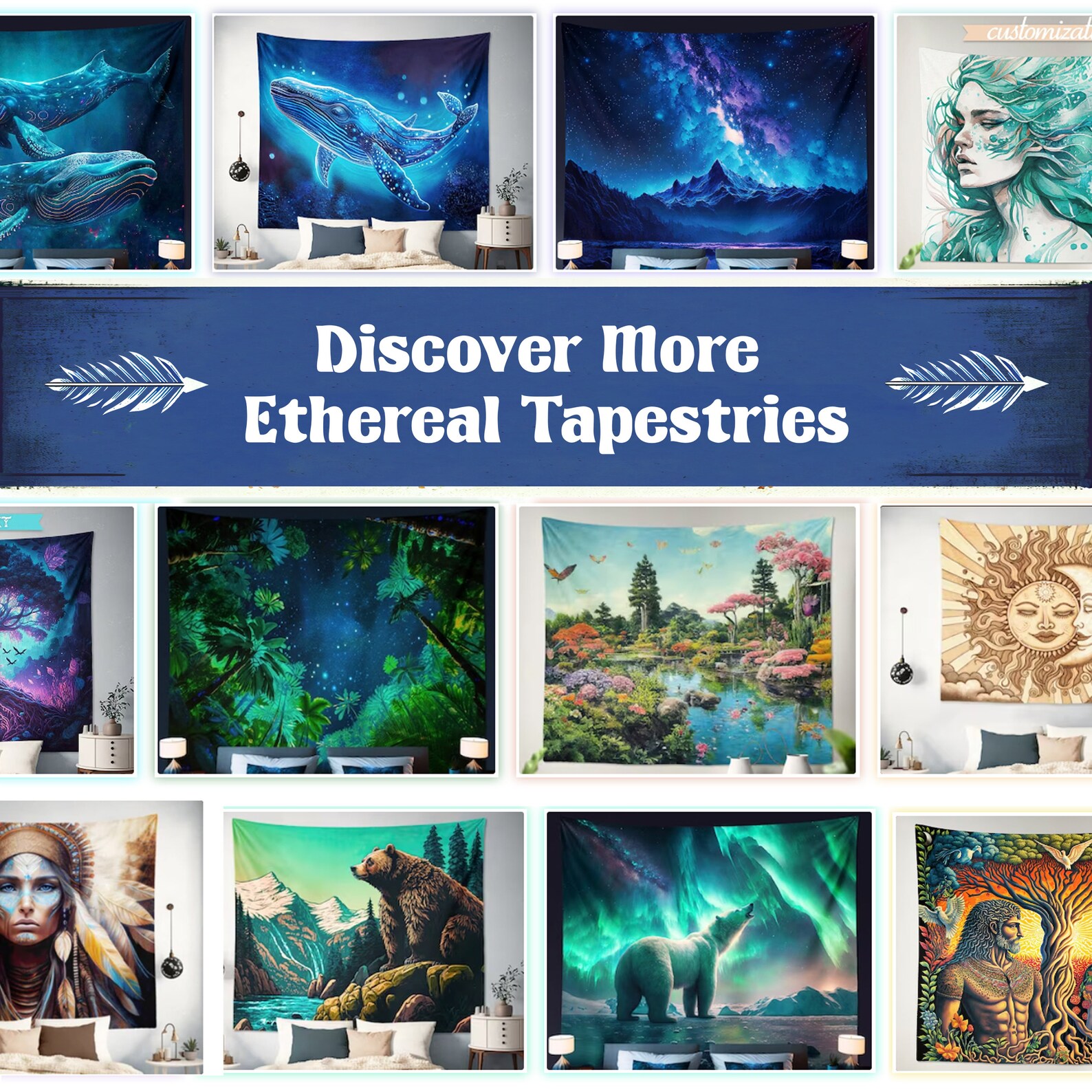 Avatar Tree of Souls Tapestry Pandora Inspired Wall Hanging Art Decor
