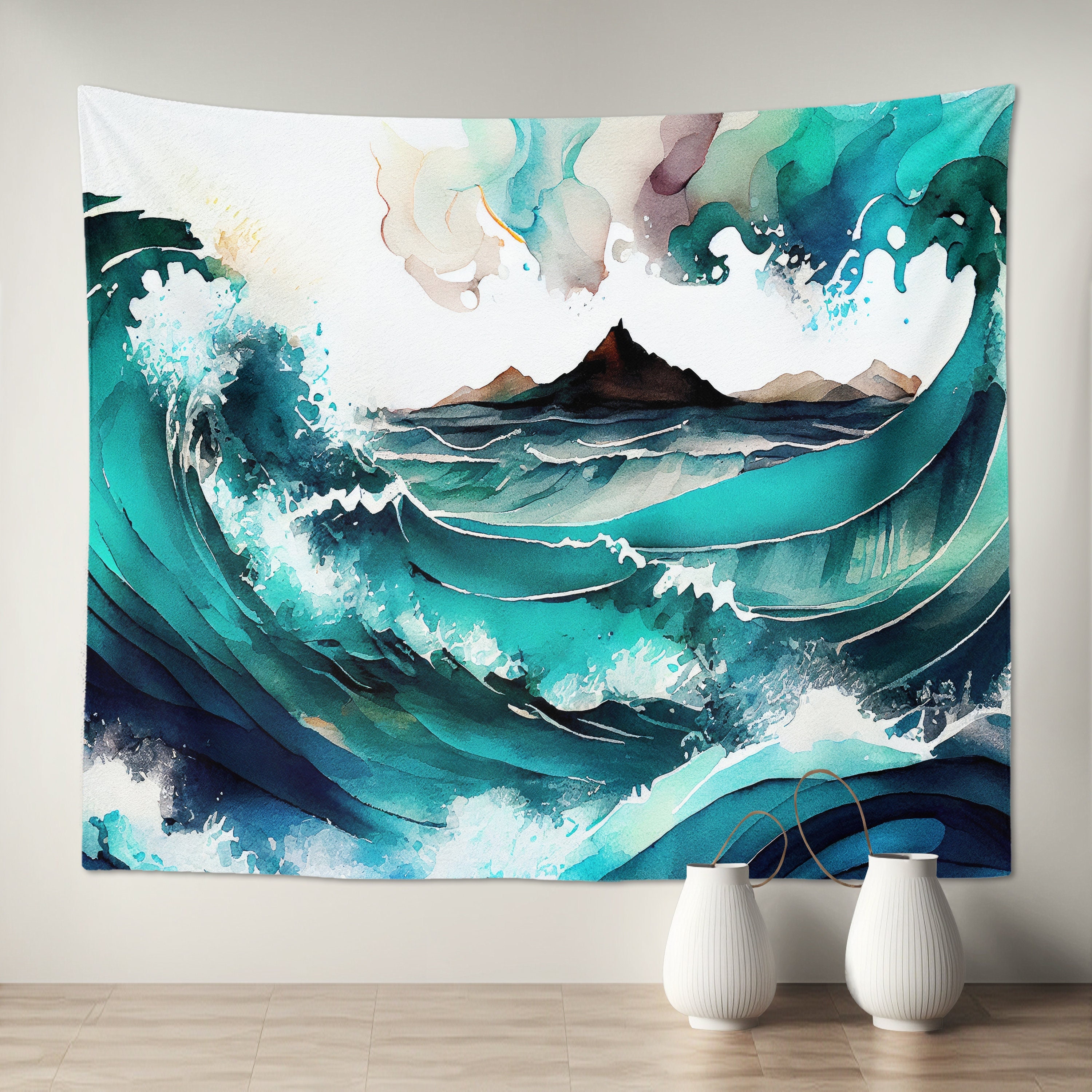 Waves Tapestry Etsy